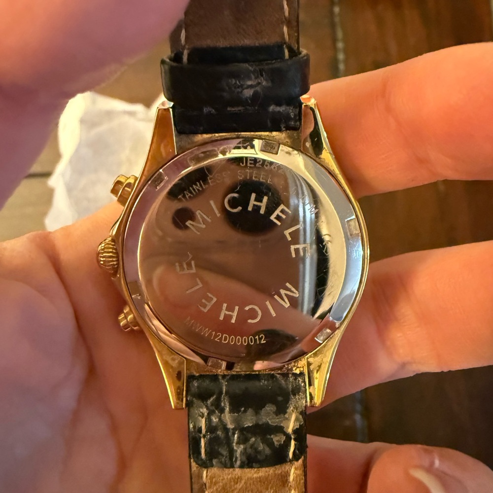 Michele Gold and Black Chronograph Watch - Picture 2 of 6
